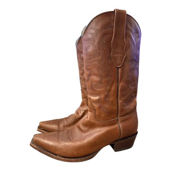 Los Altos Western Cowboy Boot Brown Leather Mens US size 8 EE - Picture 2 of 12